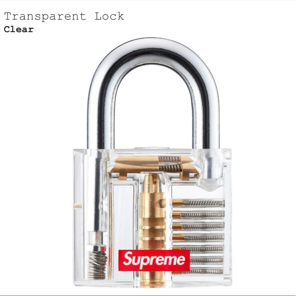 Supreme Clear Transparent Training Padlock with Gold and Silver Mechanism